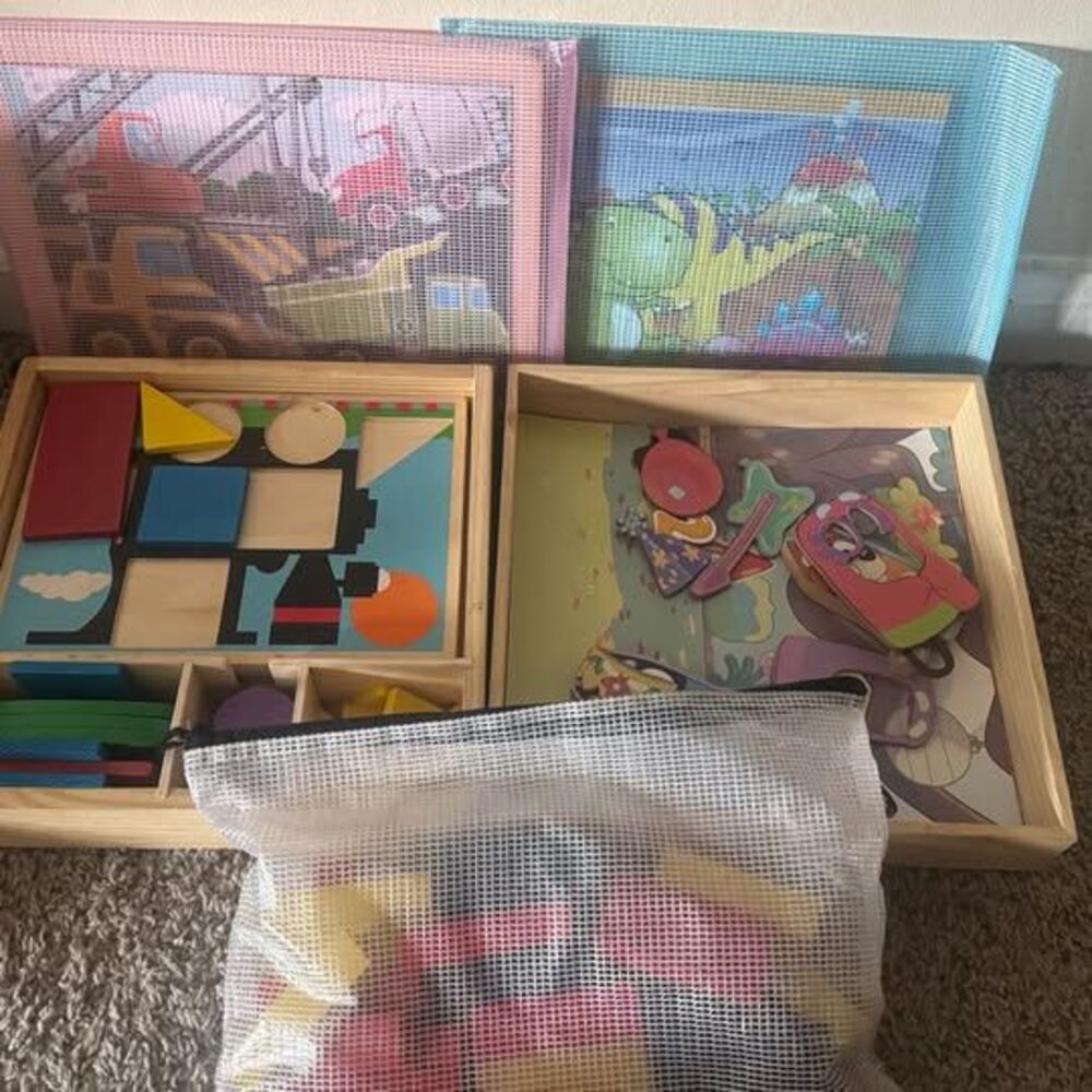 Wood Puzzle Lot